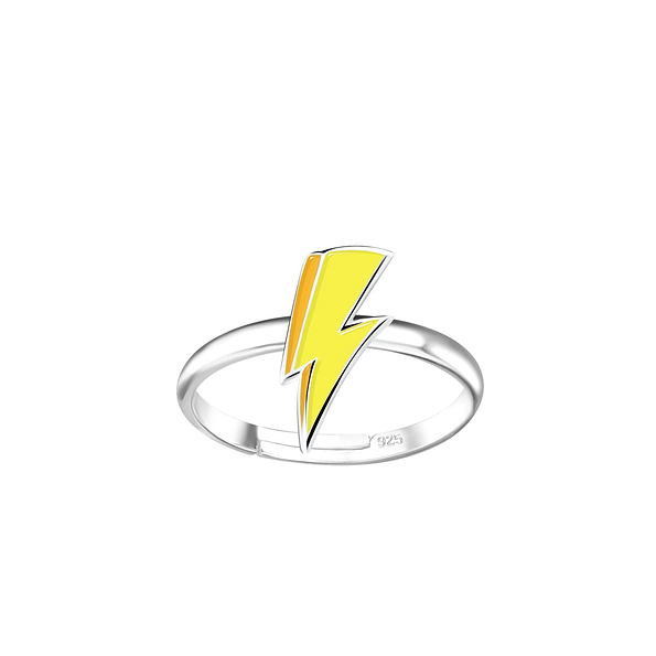Silver Lightning Bolt Adjustable Ring - 18820