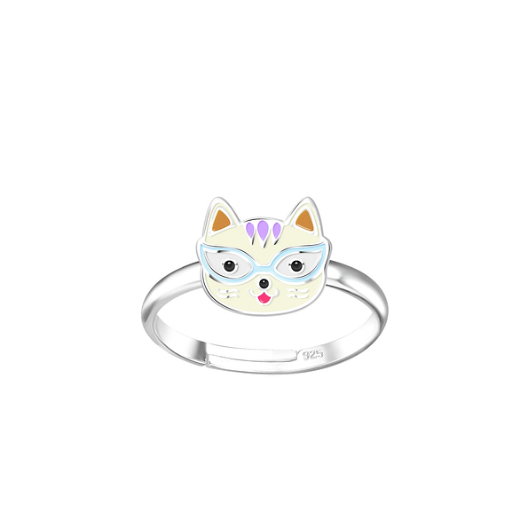 Silver Cat Adjustable Ring - 15025
