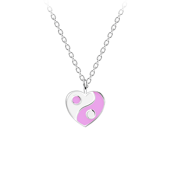Silver Yin Yang Heart Necklace - 18746
