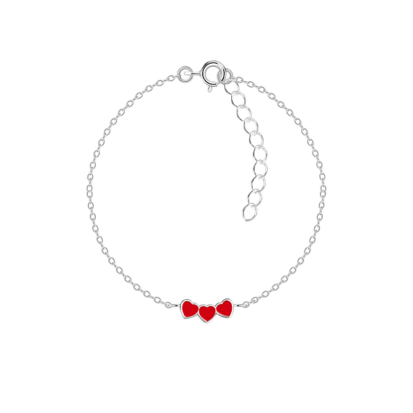 Silver Triple Heart Bracelet - 18742