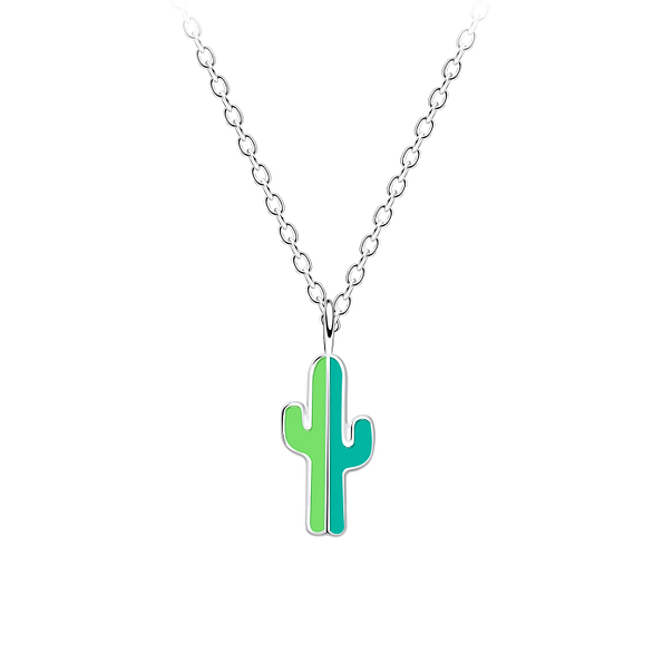 Silver Cactus Necklace - 18751