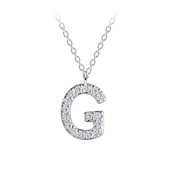 Silver Letter G Necklace - 18896