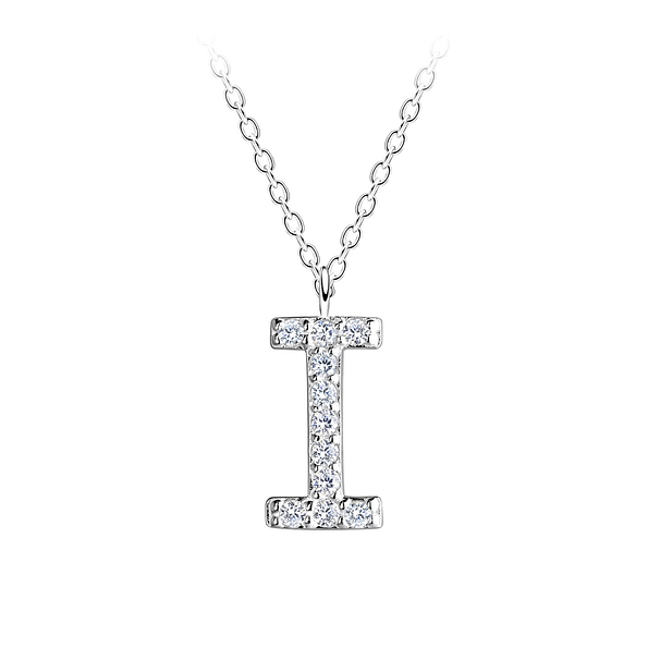 Silver Letter I Necklace - 18886