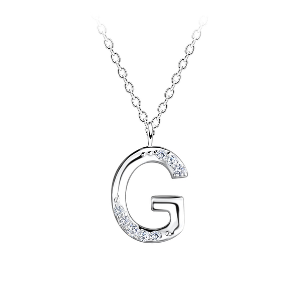 Silver Letter G Necklace - 18902