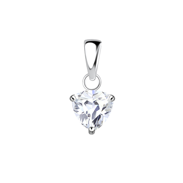 6mm Trillion Cubic Zirconia Silver Pendant - 18878