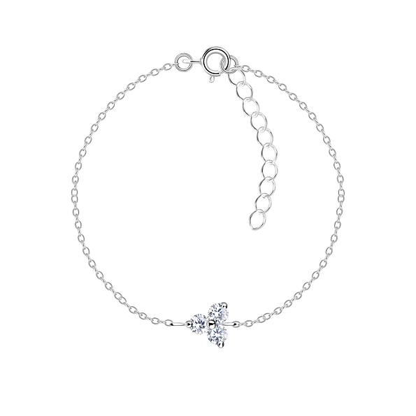 Silver Three Stones Bracelet - 18754