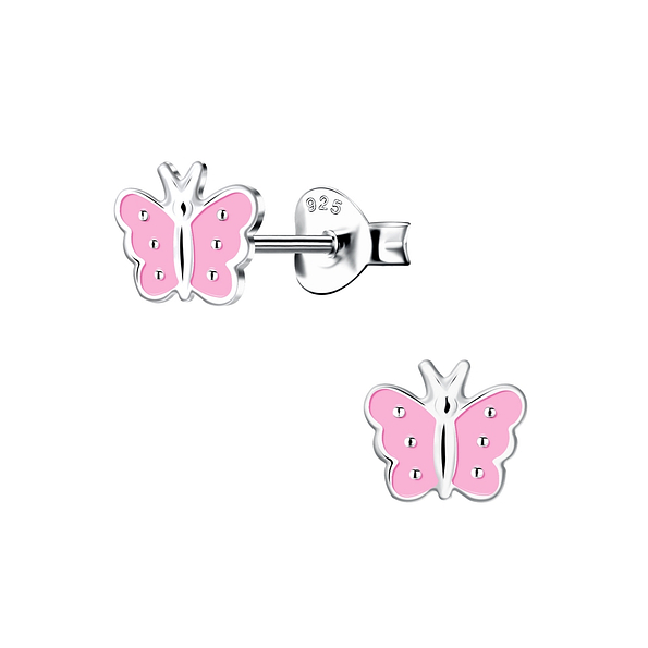 Silver Butterfly Stud Earrings - 18856