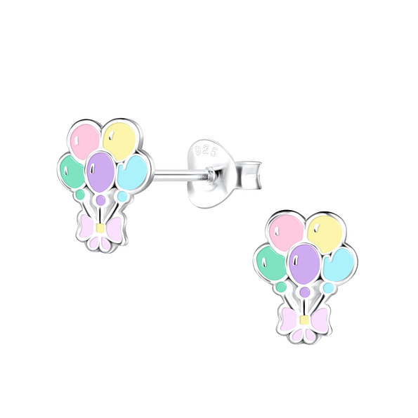Silver Balloon Stud Earrings - 18329