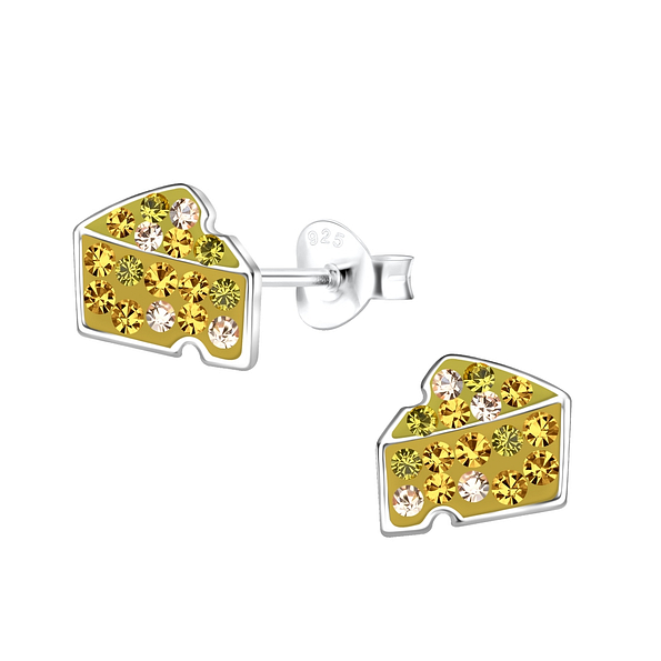 Silver Cheese Stud Earrings - 18819