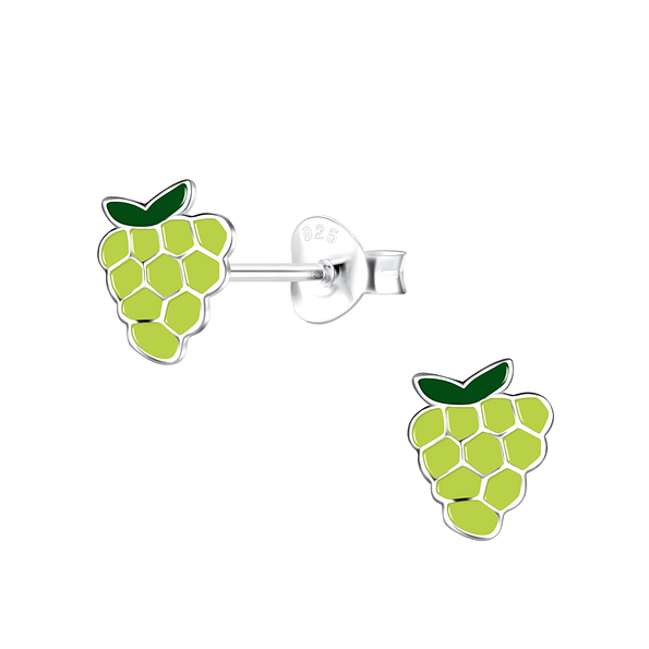 Silver Grape Stud Earrings - 18811