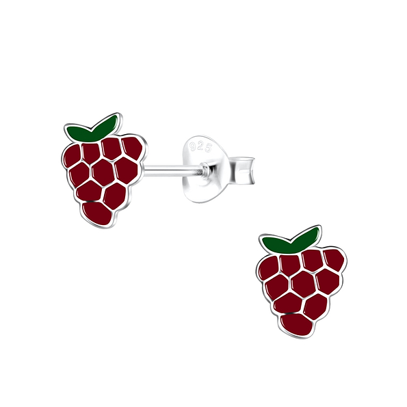 Silver Grape Stud Earrings - 18810