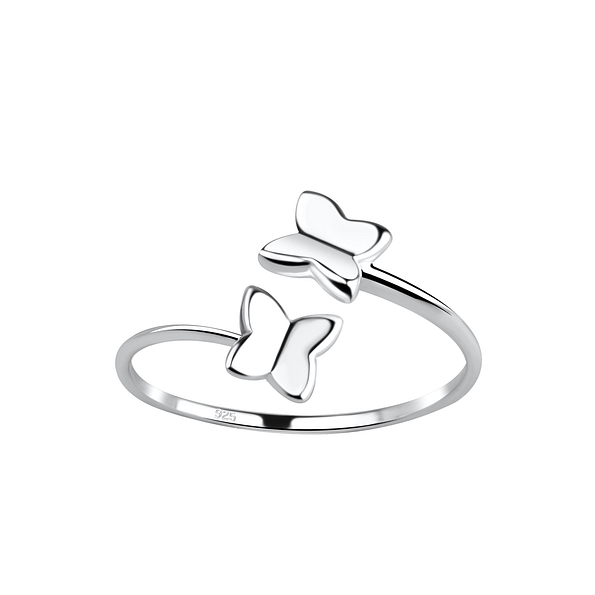 Silver Opened Butterfly Ring - 19243