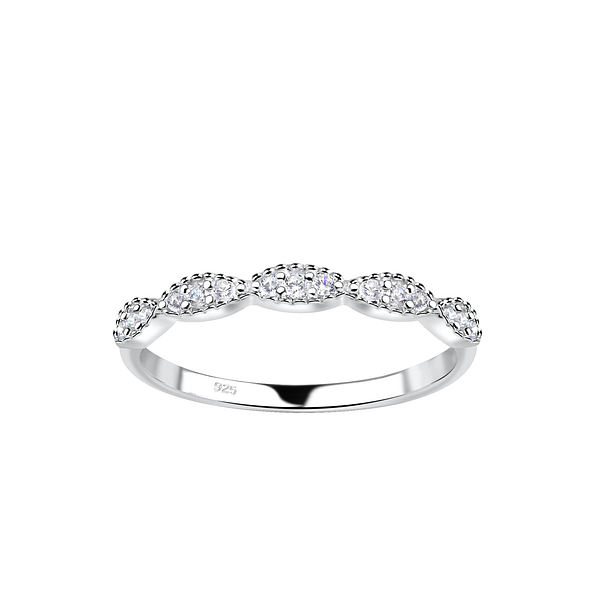 Silver Patterned Ring - 18764