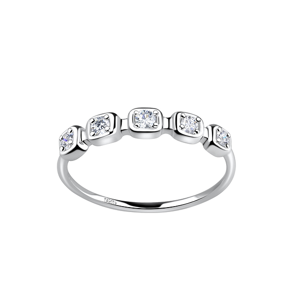 Silver Patterned Ring - 19240