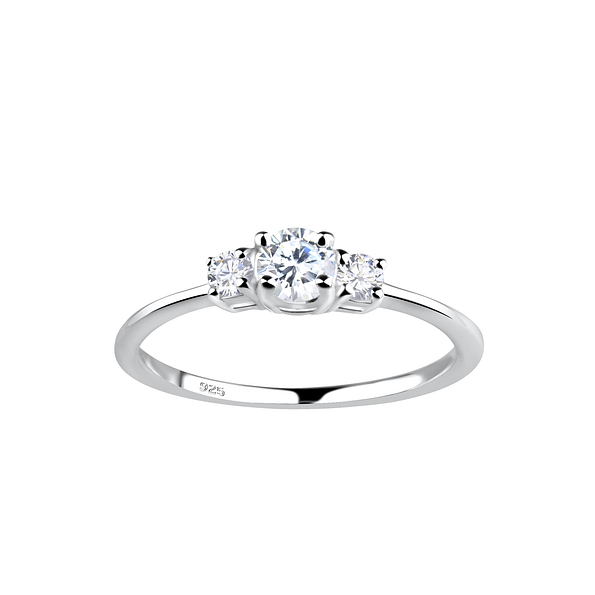 Silver Three Stones Ring - 19250 Silver Three Stones Ring - 19250