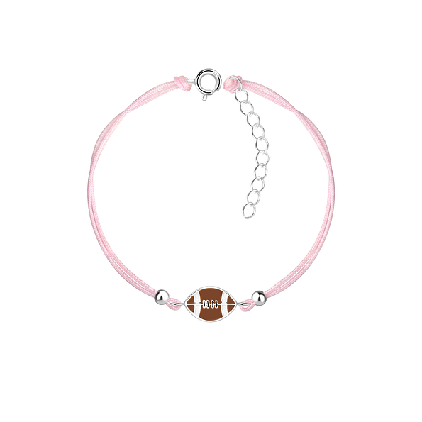 Silver American Football Cord Bracelet - 19127
