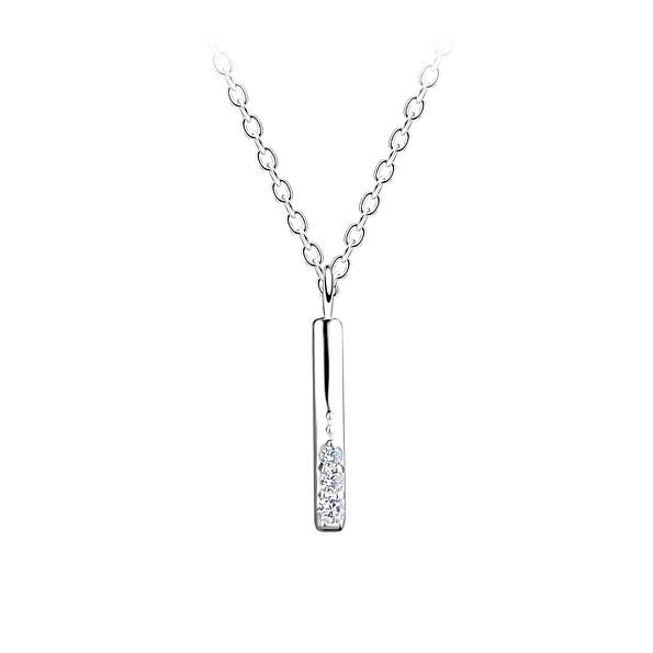 Silver Letter I Necklace - 19121