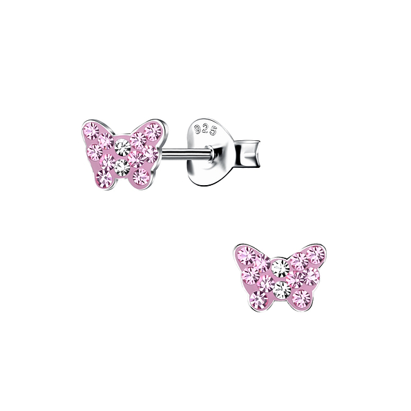 Silver Butterfly Stud Earrings - 19142