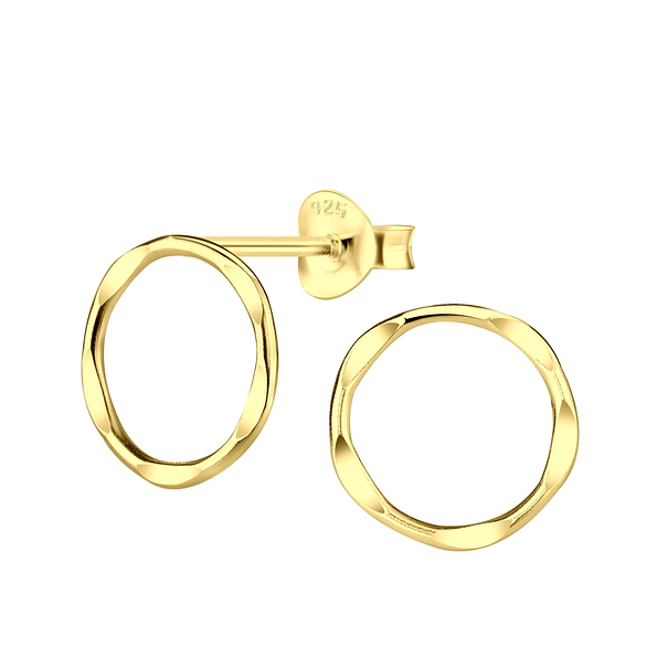 Silver Circle Stud Earrings - 19209