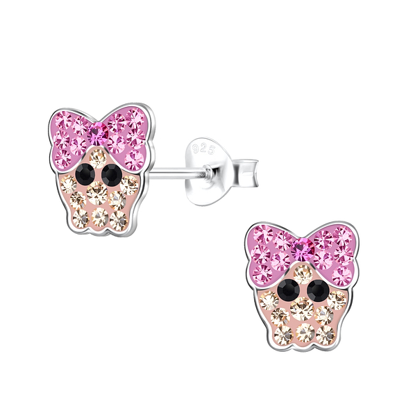 Silver Skull Stud Earrings - 19258