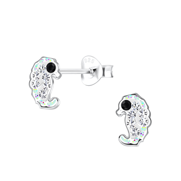 Silver Seahorse Stud Earrings - 19269