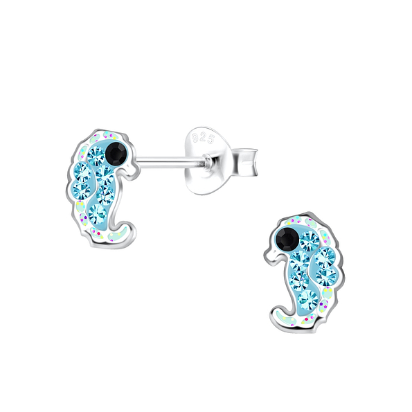 Silver Seahorse Stud Earrings - 19270
