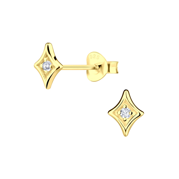 Silver Geometric Stud Earrings - 19164