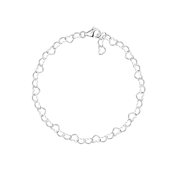 18cm Silver Heart Bracelet - 19165