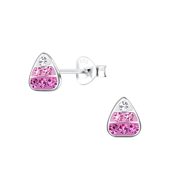 Silver Candy Corn Stud Earrings - 19098