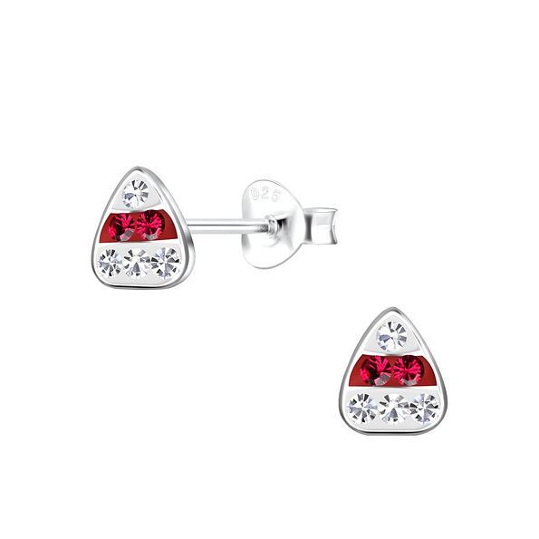 Silver Candy Corn Stud Earrings - 19096