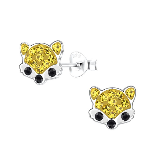 Silver Fox Stud Earrings - 19385