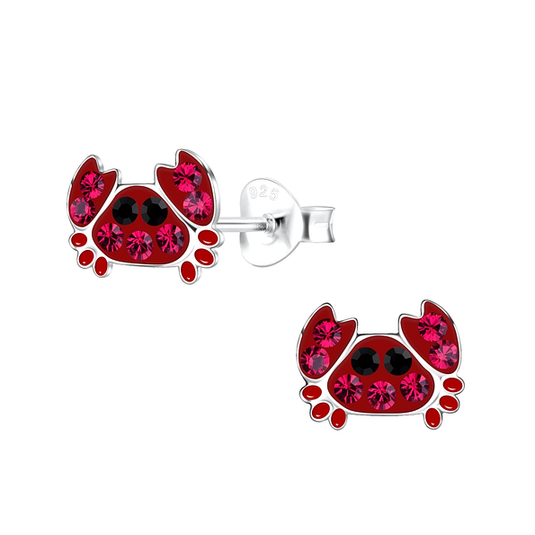 Silver Crab Stud Earrings - 19392