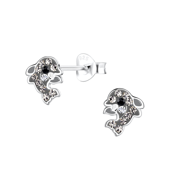 Silver Dolphin Stud Earrings - 19383