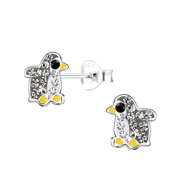 Silver Penguin Stud Earrings - 19381