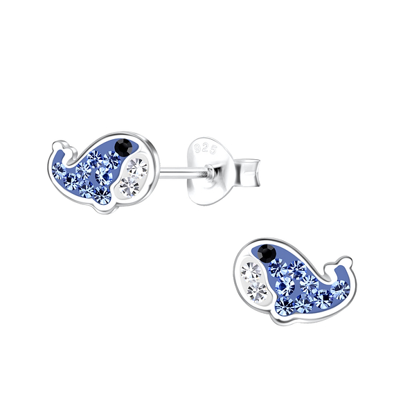Silver Whale Stud Earrings - 19419