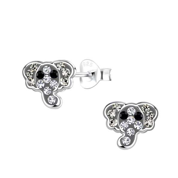 Silver Elephant Stud Earrings - 19435