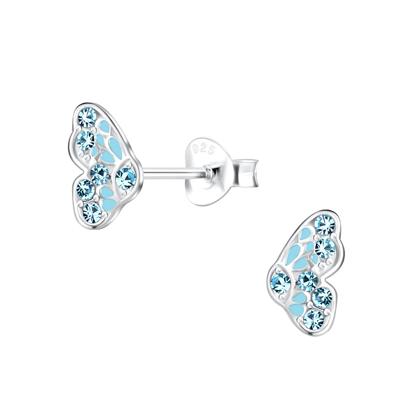 Silver Butterfly Stud Earrings - 19448