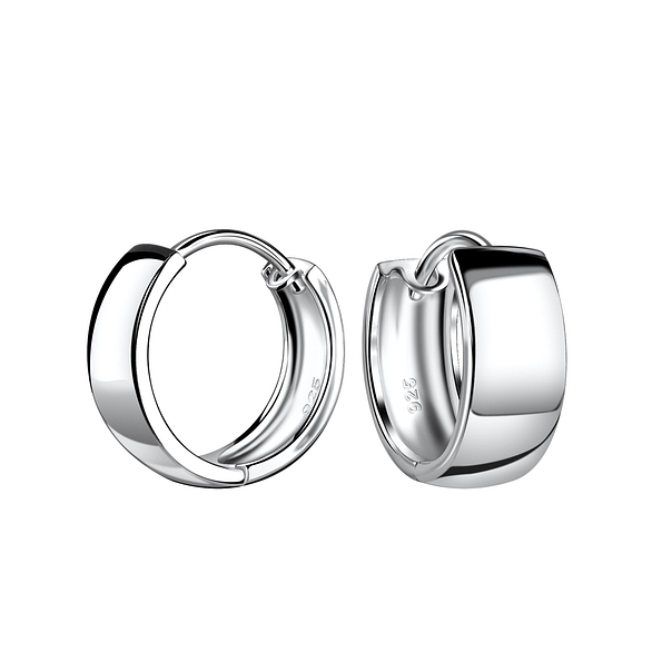 6x14mm Silver Huggie Earrings - 19425