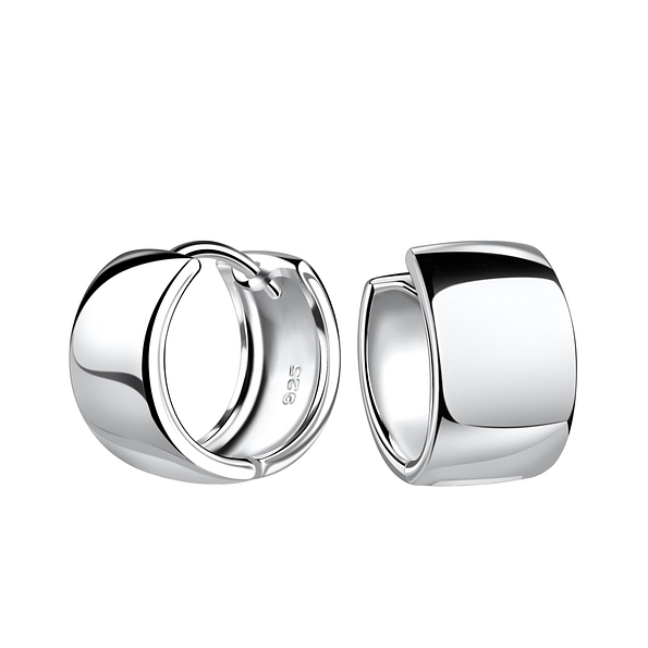 8x13mm Silver Huggie Earrings - 19427