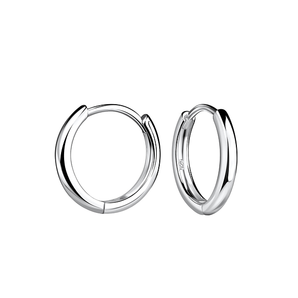 13mm Silver Huggie Earrings - 19407