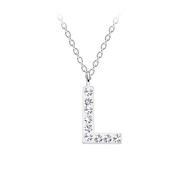 Silver Letter L Necklace - 19544