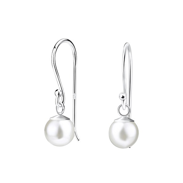 6mm Pearl Silver Earrings - 19524