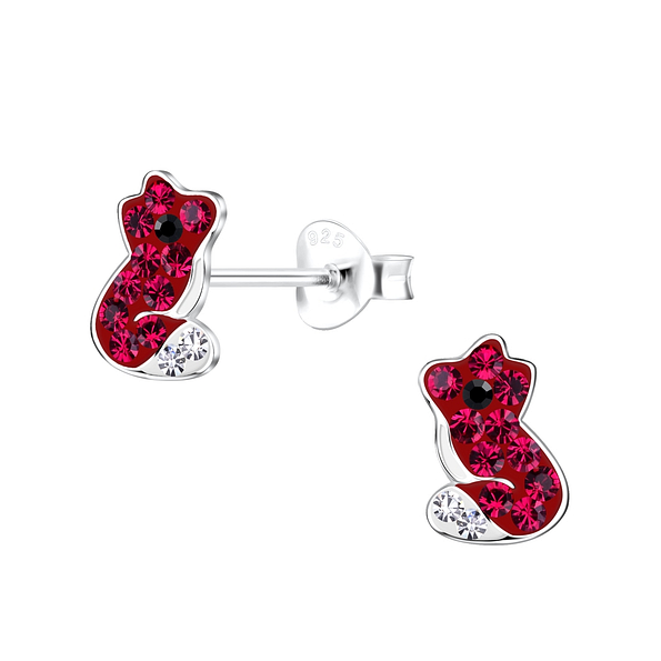 Silver Fox Stud Earrings - 19509