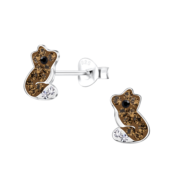 Silver Fox Stud Earrings - 19510