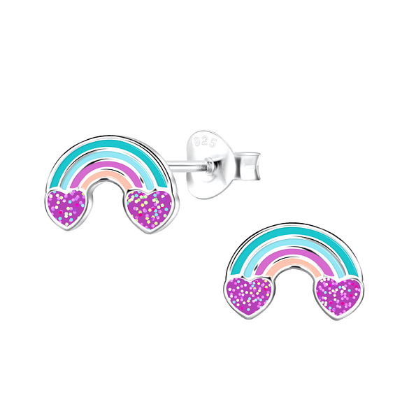 Silver Rainbow Stud Earrings - 19401
