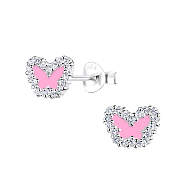 Silver Butterfly Stud Earrings - 19502