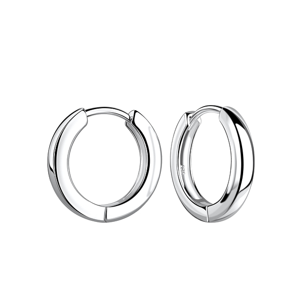 15mm Silver Huggie Earrings - 19540