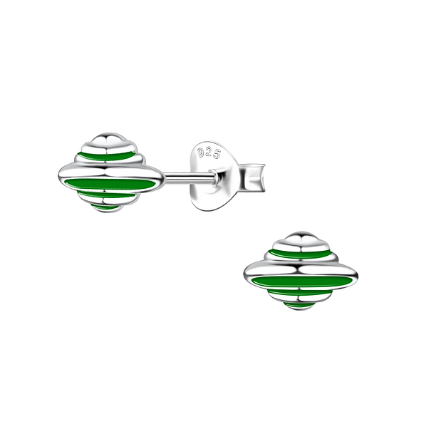 Silver UFO Stud Earrings - 19686