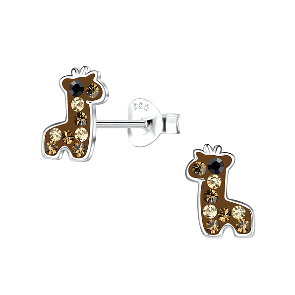 Silver Giraffe Stud Earrings - 19631