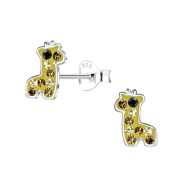 Silver Giraffe Stud Earrings - 19632